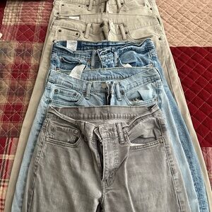 Lot of 5 Levi’s 31x32 513 slim straight jeans